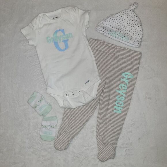 🎉5 For $10🎉 - Gerber size 3-6 months GREYSON customized 5 piece outfit - Picture 1 of 4